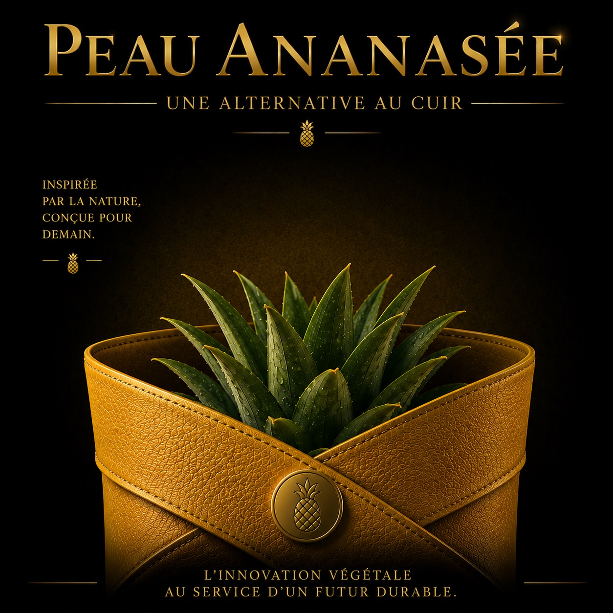 Illustration créative Peau ananasée, ressource végétale et enveloppe texturée