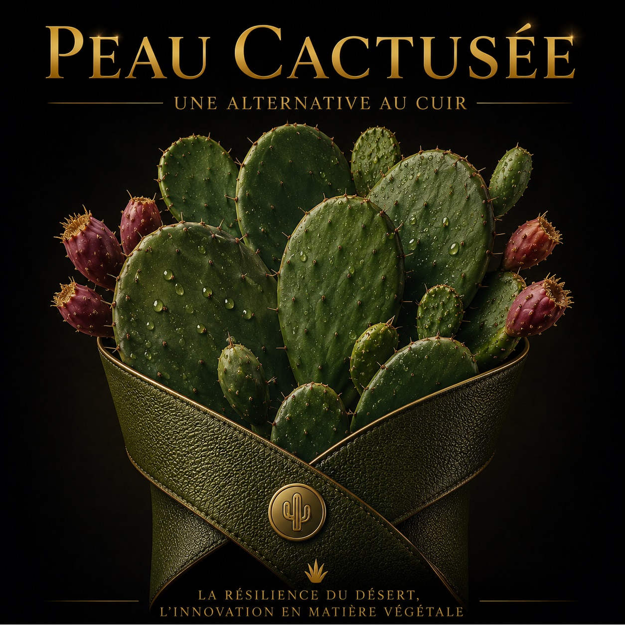 Illustration créative Peau cactusée, ressource végétale et enveloppe texturée