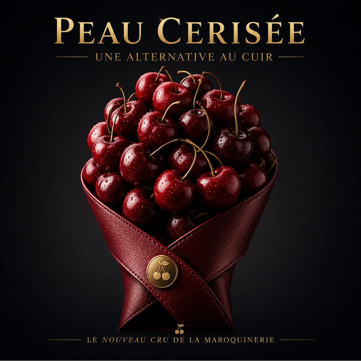 Illustration créative Peau cérisée, ressource végétale et enveloppe texturée