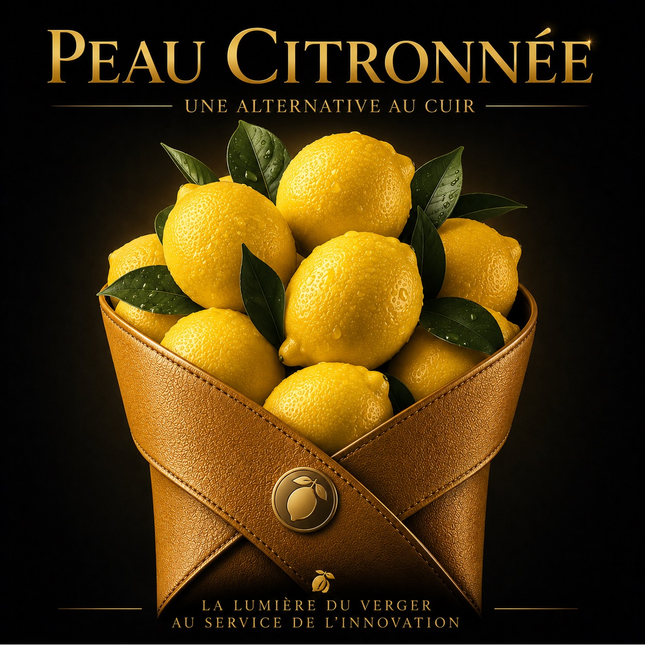 Illustration créative Peau citronnée, ressource végétale et enveloppe texturée